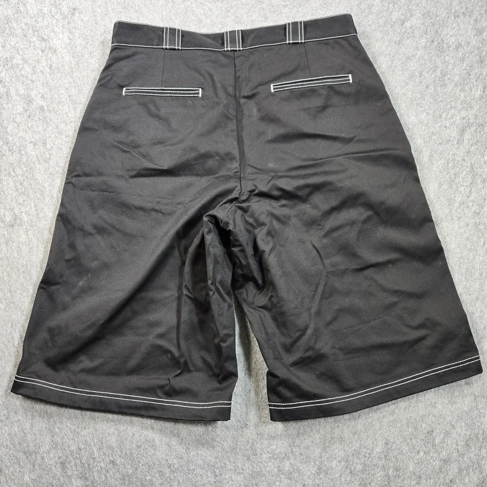Heron Preston Shorts Mens Large 33 Black Canvas Relaxed Fit Lined Logo Chino